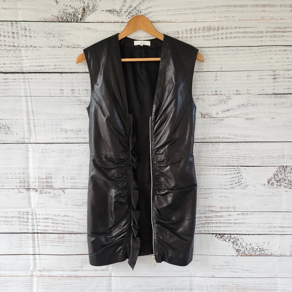 IRO black leather mini dress - Picture 2 of 12